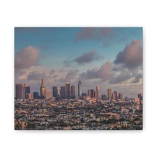 Los Angeles Sunset Cityscape-Canvas Stretched, 0.75" 10"x8"