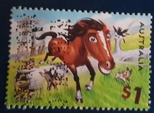 Australia 2005 Down on the farm horse $1 sheet stamp fine used