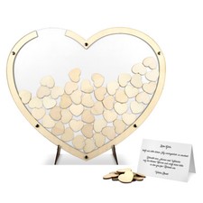 Wedding guest book alternative wedding guest book wooden heart white wooden hearts