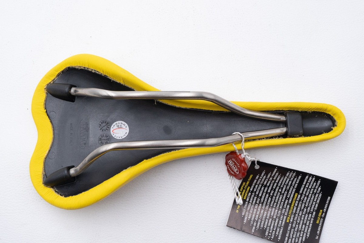 Selle Vélo Selle Italia Nitro Vintage - Jaune, Rétro, Pour Pièces Ou