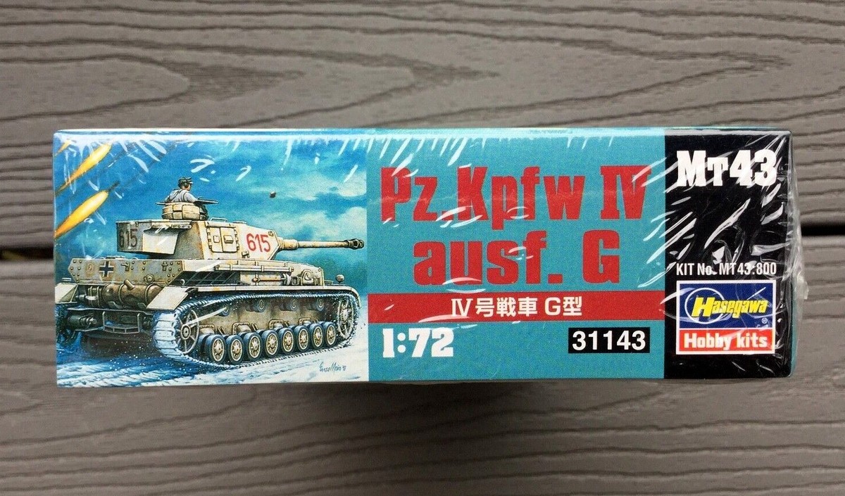 Maquette Char Allemand Pz.Kpfw IV G Hasegawa 1/72 - MT43 800, Boîte Scellée