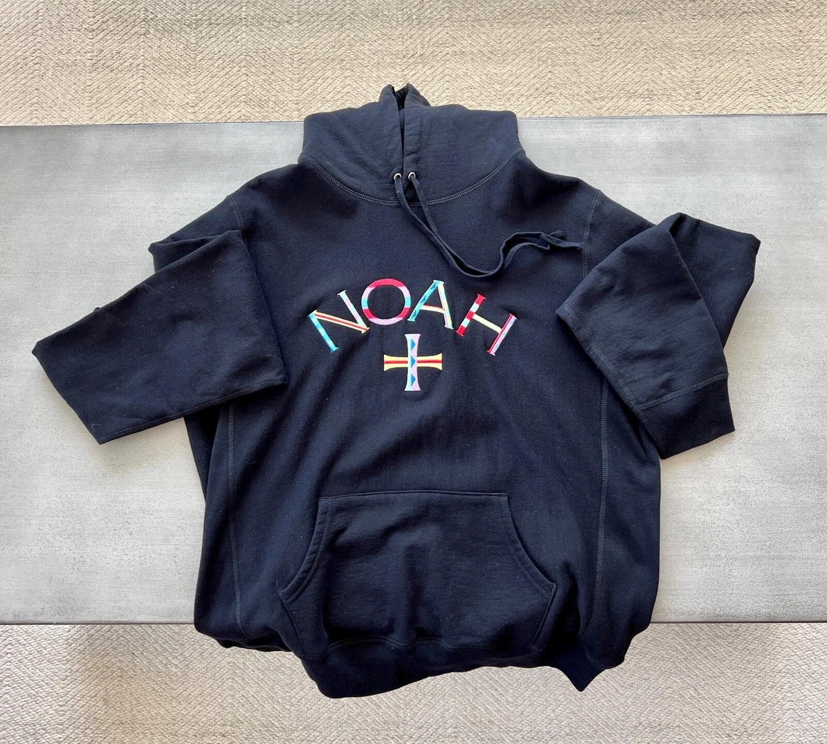 Deadstock NOAH Core Logo Embroidered Multicolor Hoodie Spring Summer 21 Size XL