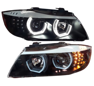 Scheinwerfer für BMW E90 E91 LCI 2009-2012 schwarz mit Led Blinker links rechts