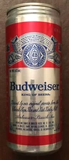 16 OZ BUDWEISER BEER CAN (ST. LOUIS, MO) (11 CITIES) - WHITE PAINT IS MISSING !!