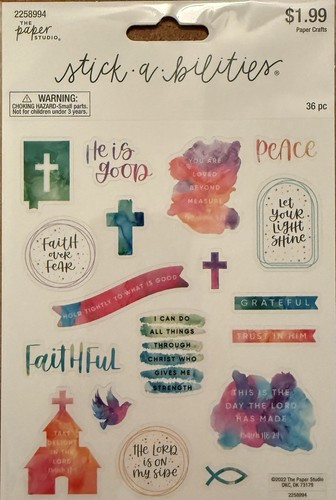 The Paper Studio Faithful Cross Uplifting Stickers Easy-peel Scrapbook Journal