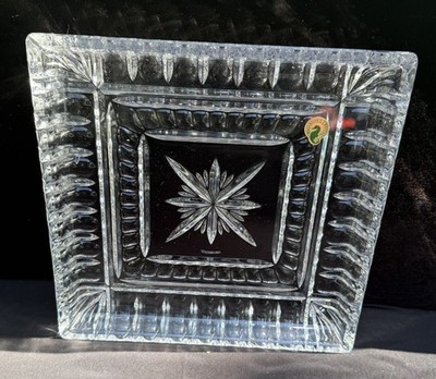 Waterford Crystal O'Connell 10'' X 10'' x 1  Star Cut Square Serving Tray New! NWT