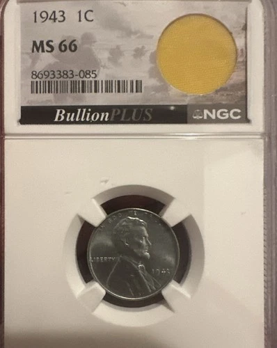 1943 Cent MS66 NGC World War II Era U. S. Static line Parachute Bullion Plus