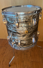 1965 Ludwig Keystone 14x14 Floor Tom Black Diamond Pearl Vintage Drum S/N Rare