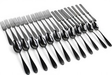 Servizio Posate Vintage in ALPACCA Punzonate 33 Pezzi da Tavola DESIGN SET Retrò