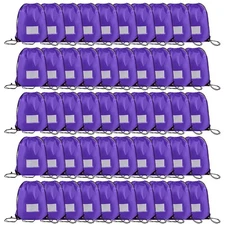 50 Pack Drawstring Bags,Bulk Draw String Backpack, DIY Gym Sports Cinch Bag S...