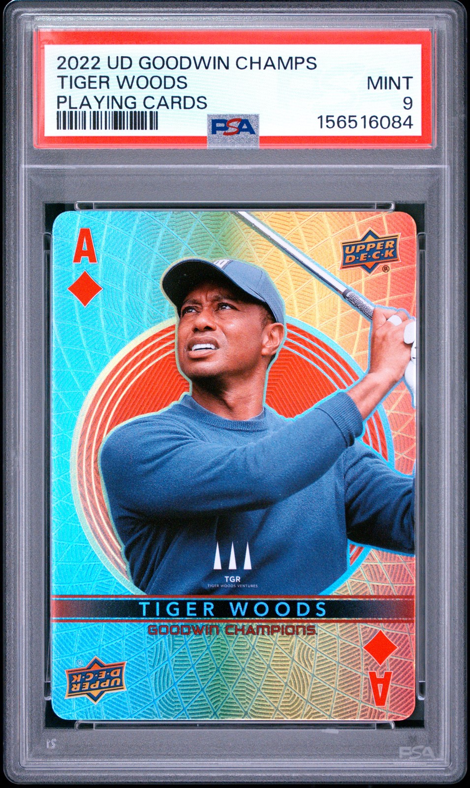 2022 GOODWIN CHAMPIONS PLAYING CARDS TIGER WOODS PSA 9