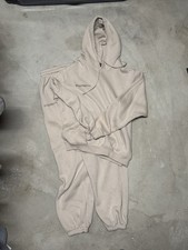 PrettyLittleThing Beige Fleece Sweatsuit Set Hoodie  Track Pants Size S