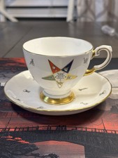 OES Tuscan Fine Bone English China Order of Eastern Star Cup & Saucer