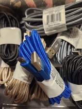 Wireless Gear 10 Ft Fabric Micro USB Cable, Blue