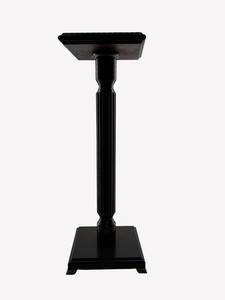 Vintage Bombay Co. Dark Wood Plant Stand With Fluted Column & Brass Feet