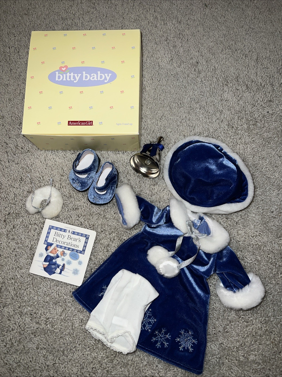  Bitty Baby SILVER BELLS Doll Outfit Dress Set Retired Cloth