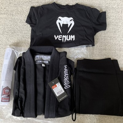 Venum Contender Kids BJJ Gi Größe C2 schwarz - Full Set mit Gürtel & T-Shirt