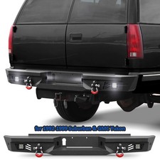 Rear Bumper For 1992-1999 Chevy Suburban Gmc Yukon Tahoe With Led Lights D-rings