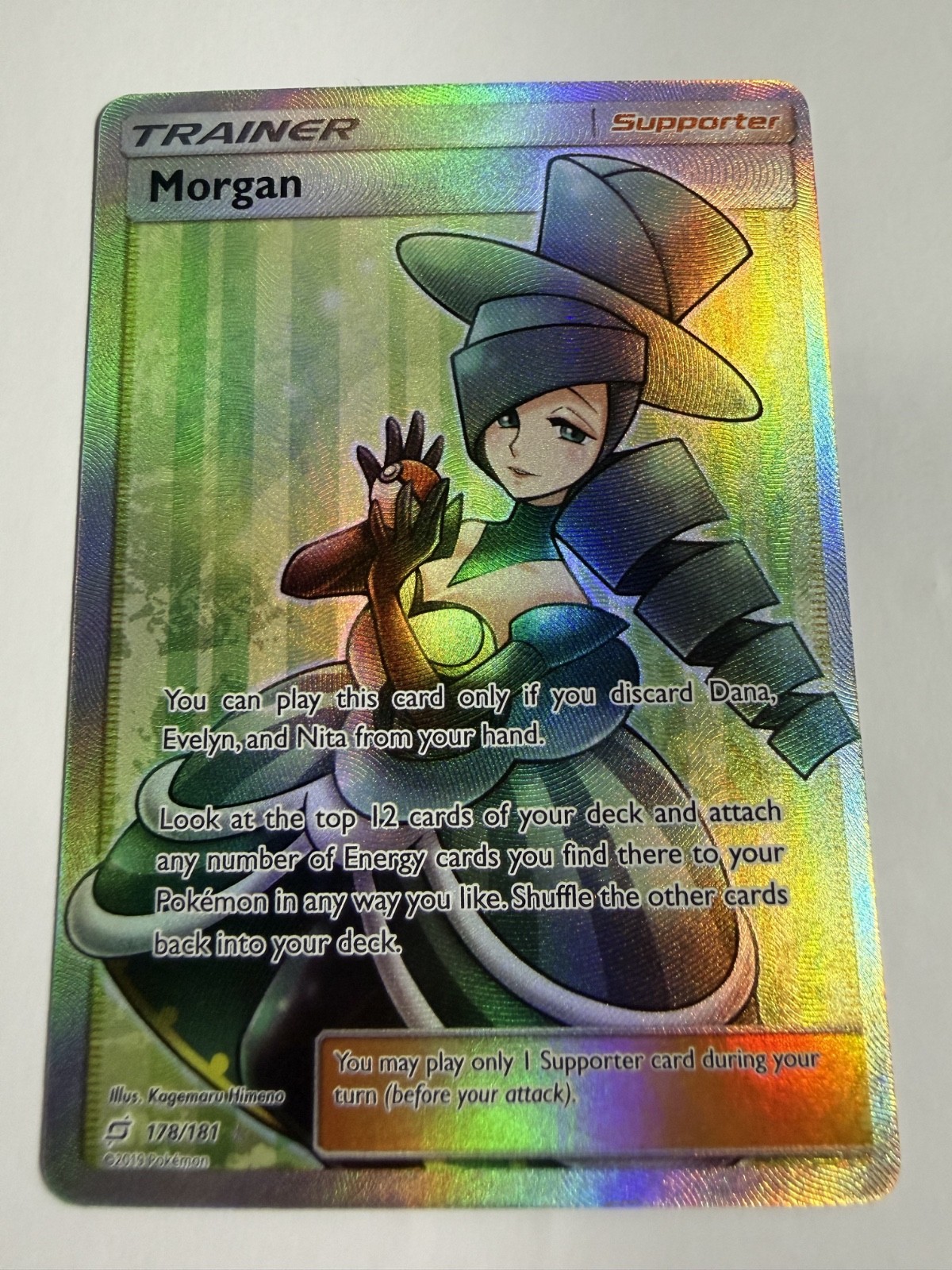 Pokémon TCG Morgan Full Art Ultra Rare Trainer Card 178/181 Team Up English - NM