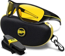 BLUPOND Day/Night Driving Glasses - Chopper - Night Driver Clearer Vision Motorc