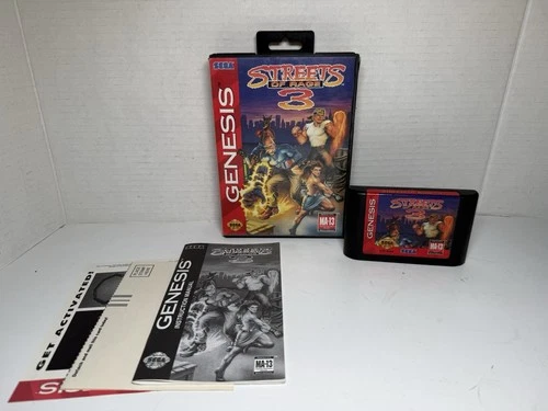 Streets of Rage 3 (Sega Genesis, 1994) CIB Complete W/ Manual Hang Tab Authentic