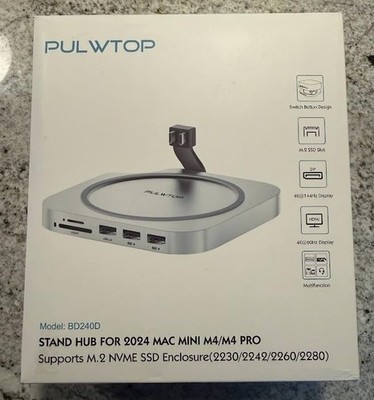New - Pulwtop Mac Mini Pro M4 2024 Dock Stand with SSD enclosure DP 4K 144Hz