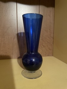 Vintage Cobalt Blue Glass Vase