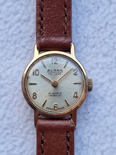Vintage Berna De Luxe Ladies Small Mechanical Wind Up Watch Gold Swiss Made
