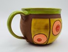 PAPAS POTTERY Signed Coffee Mug Cow Farm Mug Hand Painted Colorful — photo 4