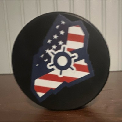Inglasco ECHL Ice Hockey Puck American Flag Design Black Official Game Ice