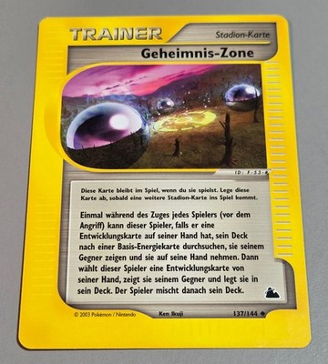 Geheimnis-Zone # 137/144 Uncommon Skyridge 2003 Pokemon DE N.Mint-Mint Vintage