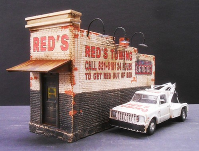#ad Downtown Deco S Scale 1 64 Building Kit Red#x27;s Towing Structure Model Hydrocal $44.95