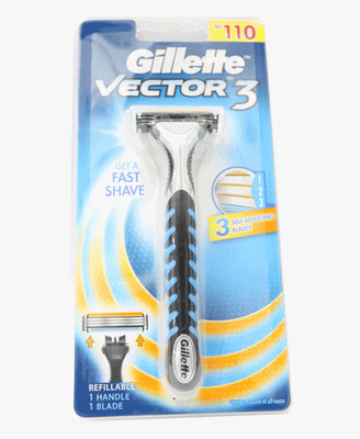 Gillette Vector 3 Men's Razor Handle with 1 Refill Blade 1 Pack