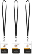 Cruise Ship Cards, 3 Pack of Lanyard with Clear Plastic ID Badge Holder for