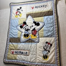 Vintage Disney Baby Mickey Mouse Minnie Blanket Crib Quilt Cover Floppy Ears