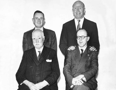 Manchester United directors Matt Busby with Walter Crickmer J Gibs- 1958 Photo