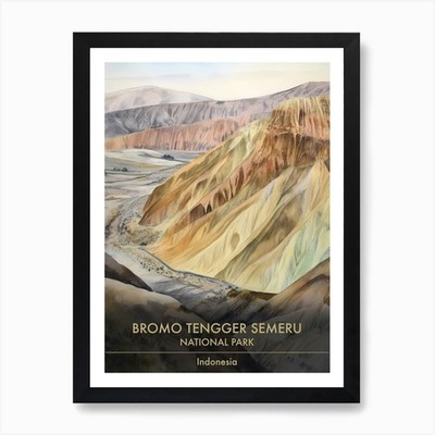 Bromo Tengger Semeru Nationalpark gerahmtes Wandbild Poster Leinwanddruck Bild