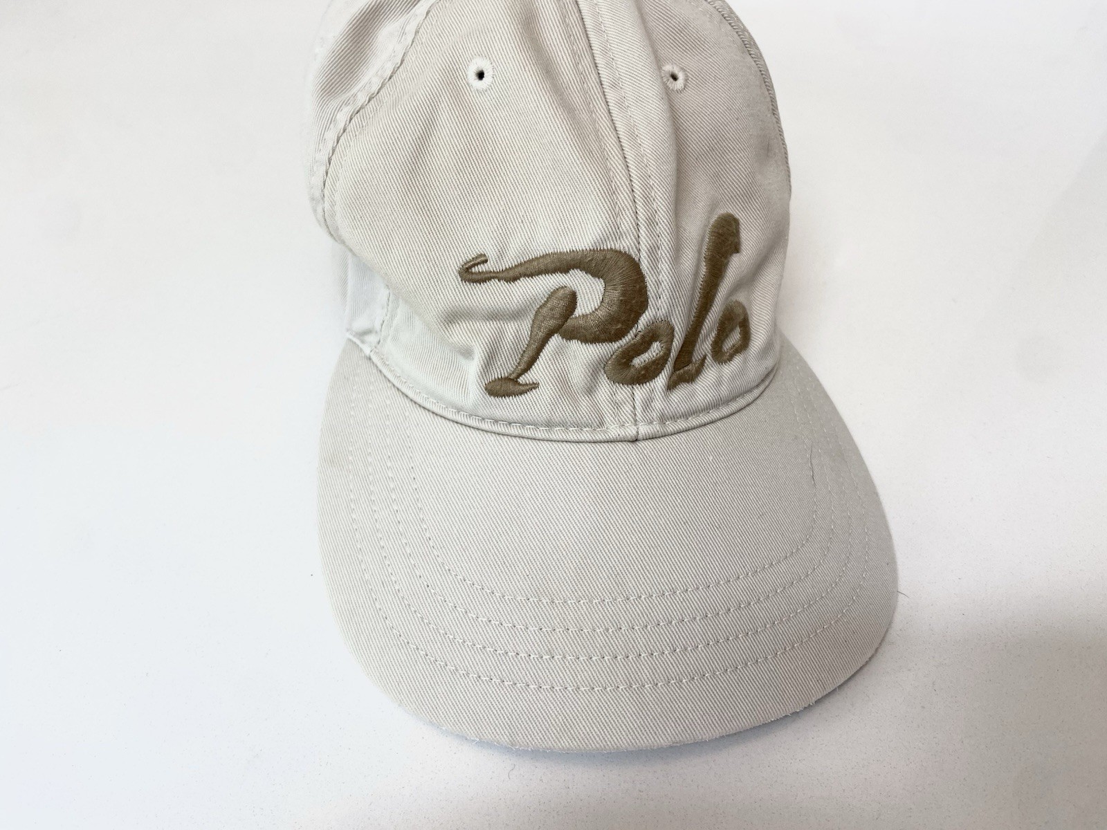 Vintage 90’s Polo Ralph Lauren Script Logo Tan Hat Leather Strap