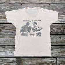 VTG Rare Marvin Hagler vs. Roberto Duran t shirt 1983 boxing size L Made In USA