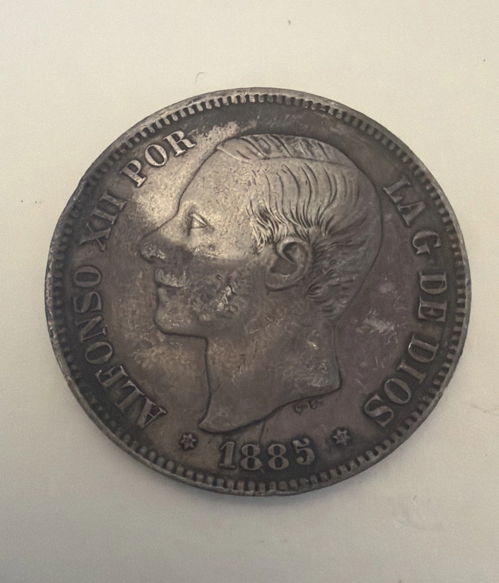 españa , 5 pesetas de plata 1885, 18-86 msm, al - Compra venta en
