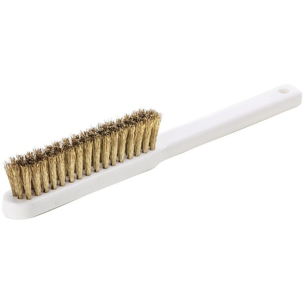 FeinbüRste L.225Mm 0,15Mm Messingdraht Gewellt 4-Reihig Lessmann DrahtbüRste-image