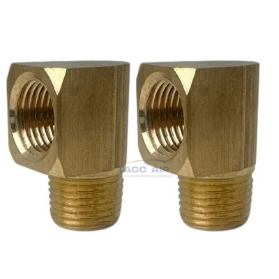2 Pack 1/8'' NPT Brass Street Elbow 90 Degree Pipe Thread Fitting Male Female