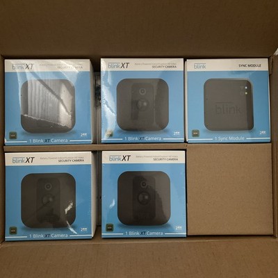4 Brand New Sealed BLINK XT Battery Powered Home Security Cameras + Sync Module