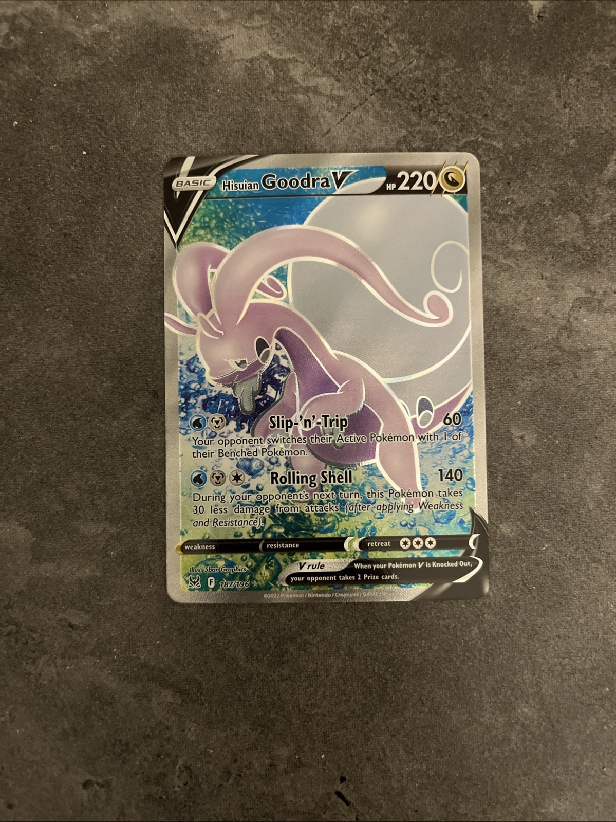 Hisuian Goodra V (Full Art) #187/196 (SWSH: Lost Origin)-Pokémon-Ultra Rare-M/NM