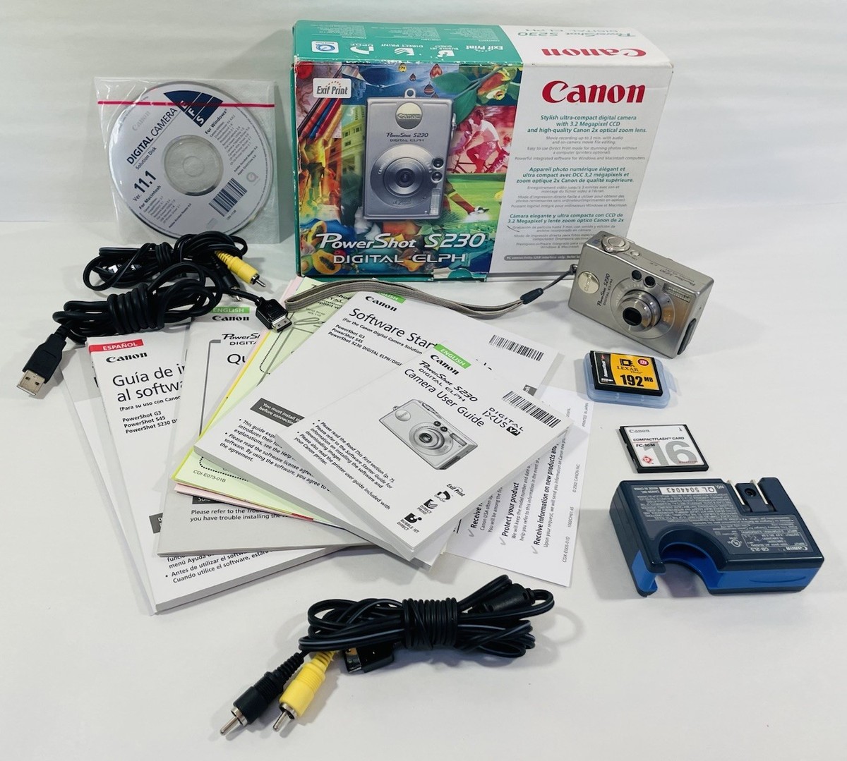 Canon Power Shot S230 Digital ELPH 3.2 Megapixel CCD 2X Optical