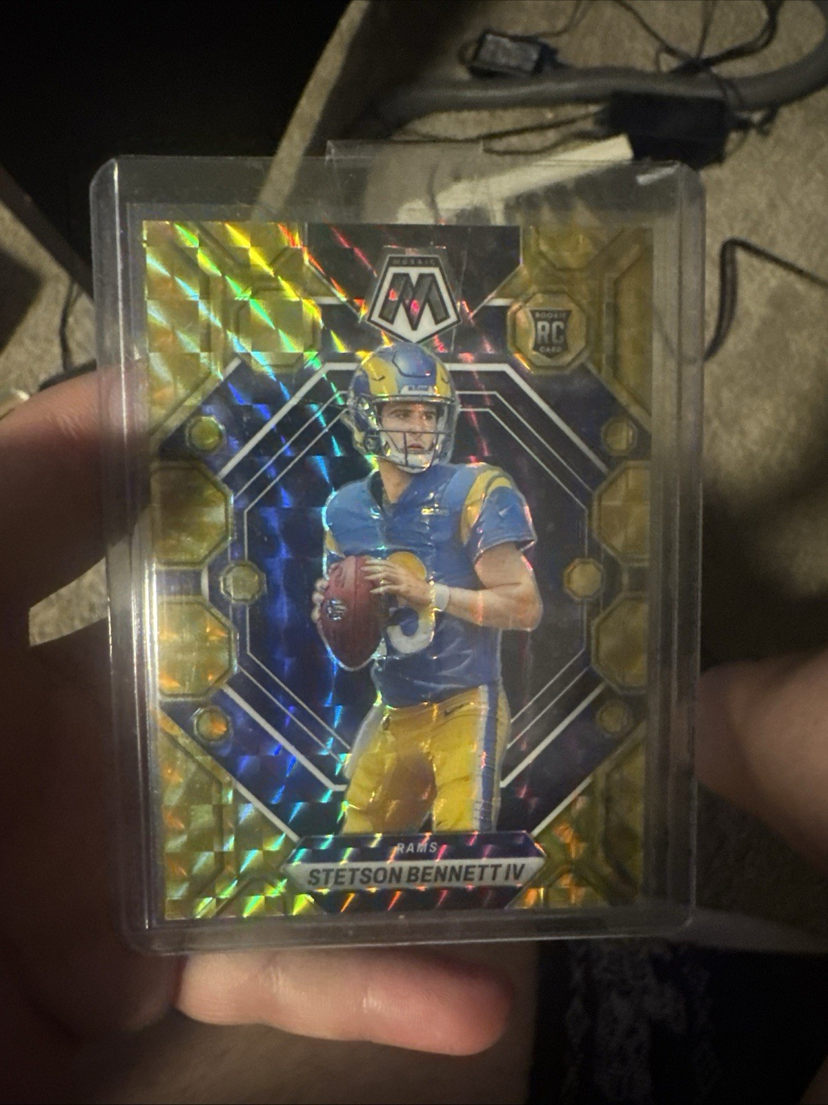 Stetson Bennett IV RC 2023 Panini Mosaic Reactive Yellow Prizm #362 Rookie Rams