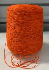 NICE Spool Cone Peru #3 Huarizo Alpaca Silk Yarn 2lb 5oz 1050gr Orange 2036 C