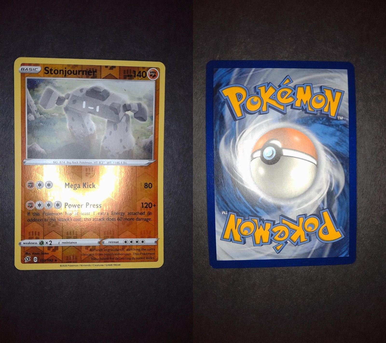 Stonjourner 111/192 Rare Rebel Clash Pokemon Reverse Holo Near Mint