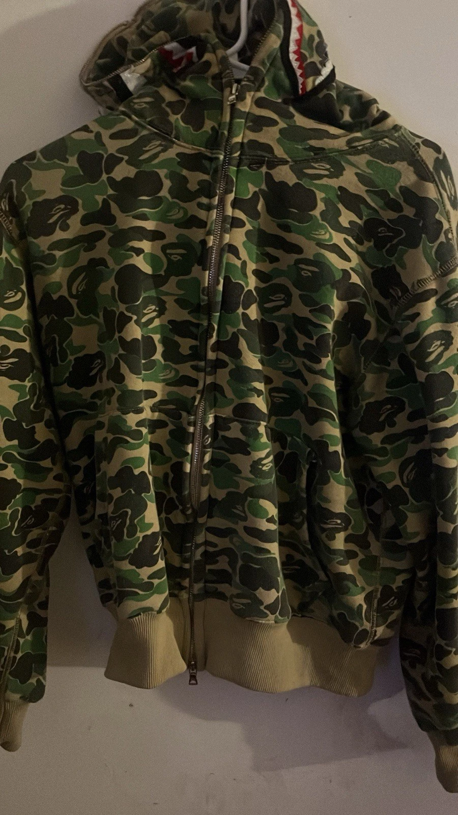 A BATHING APE (BAPE) Felpa con cappuccio scimmia da bagno verde taglia piccola BAPE