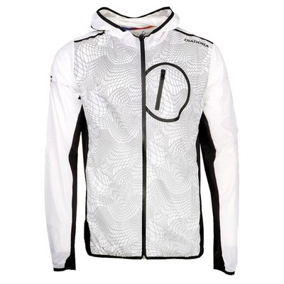 diadora Bright Graphic Full Zip Jacket Mens White Casual Athletic Outerwear 1705